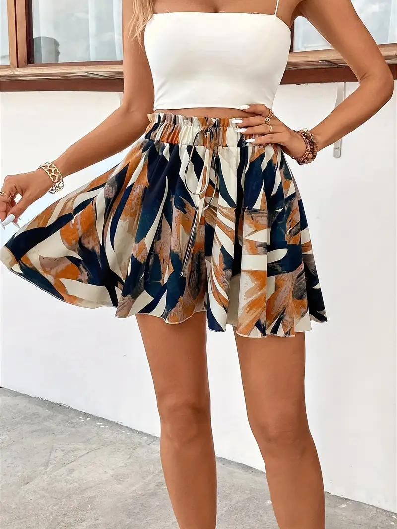 Isabelle | Print Tie-Front Shorts für Frauen - Image 2