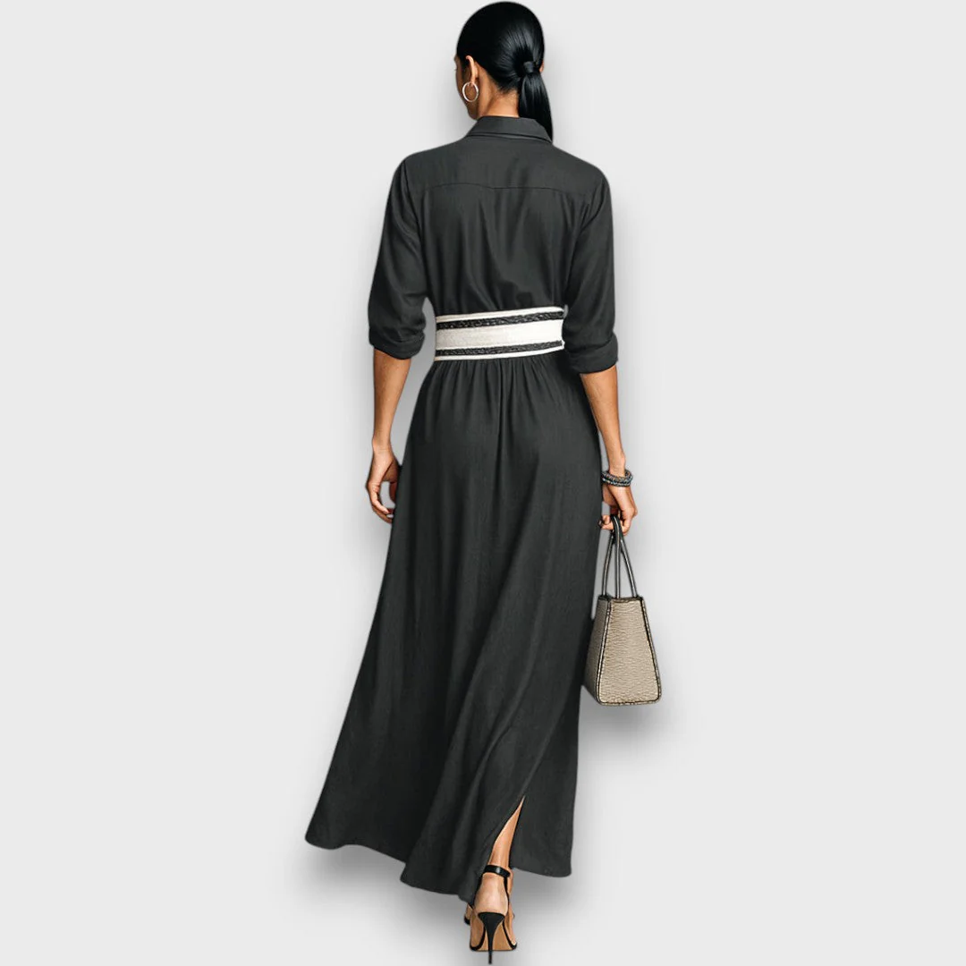 Isalda – Maxikleid aus Cupro mit Bindegürtel - Image 5