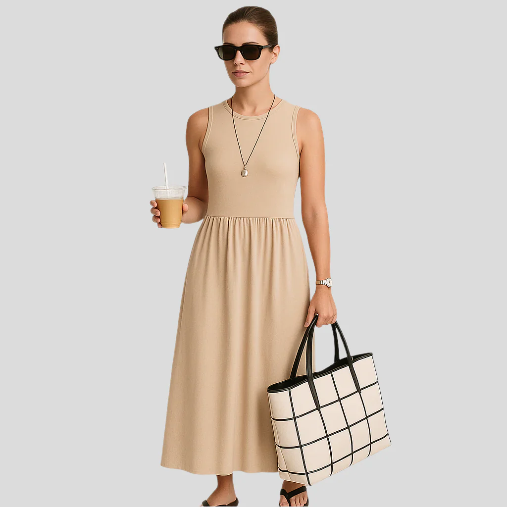 Isla Ärmelloses Casual Maxikleid mit flatterndem Schnitt - Image 3