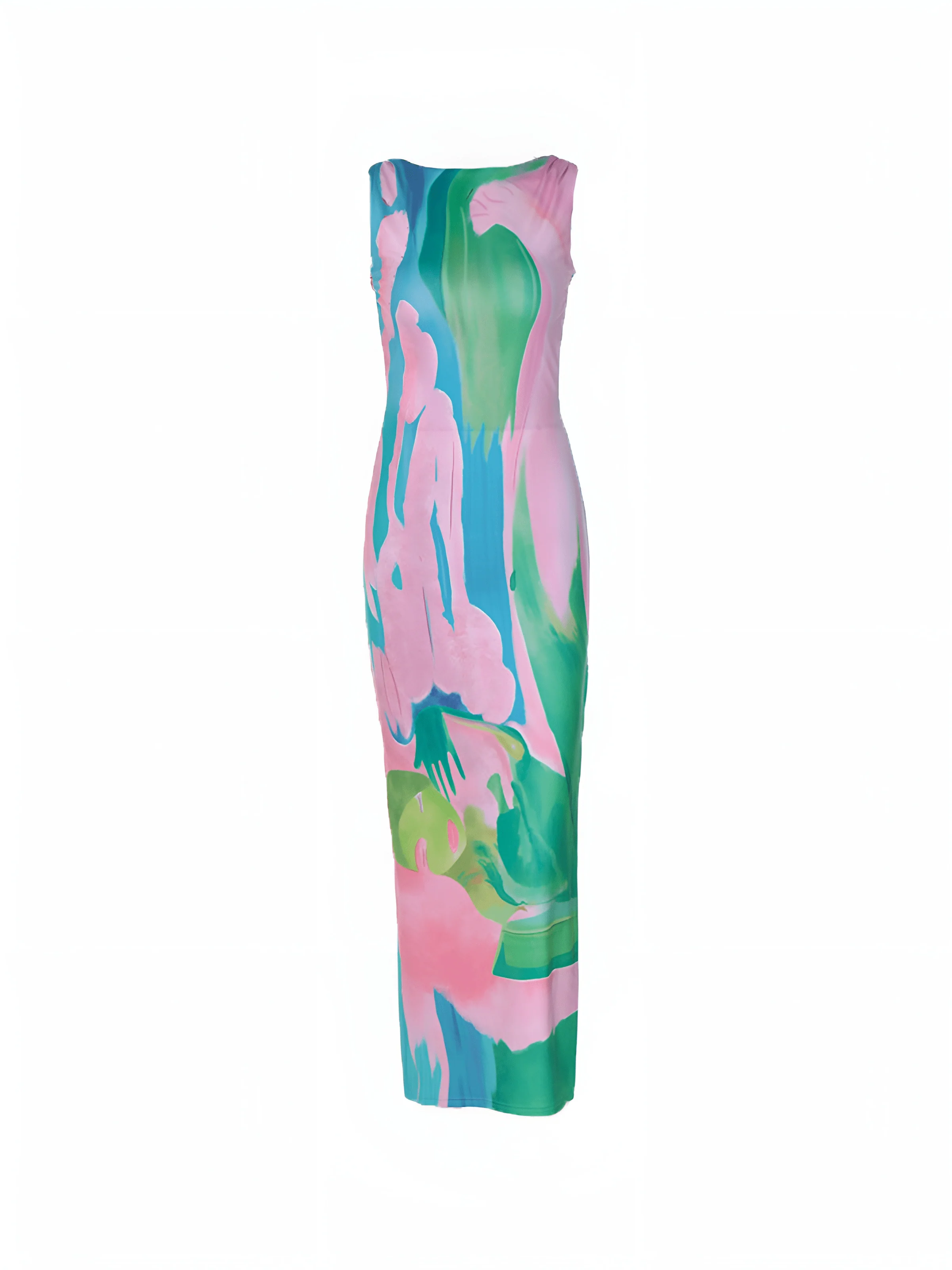 Isla | Ärmelloses Maxi-Kleid mit Wasserfarben-Print – Kunstvolle Eleganz - Image 3