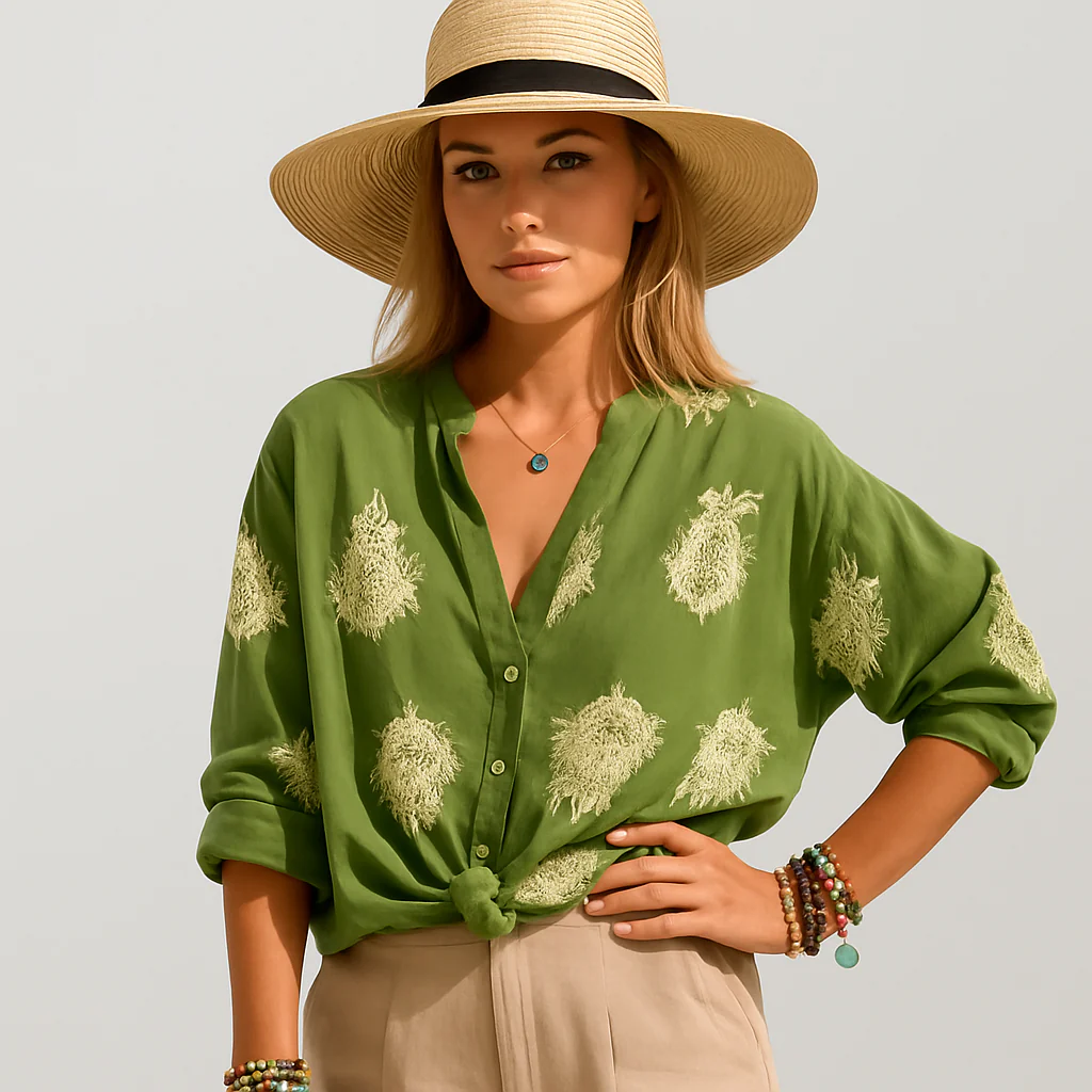 Isla Bohemian Chic Sommerbluse – Lange Ärmel Top - Image 3