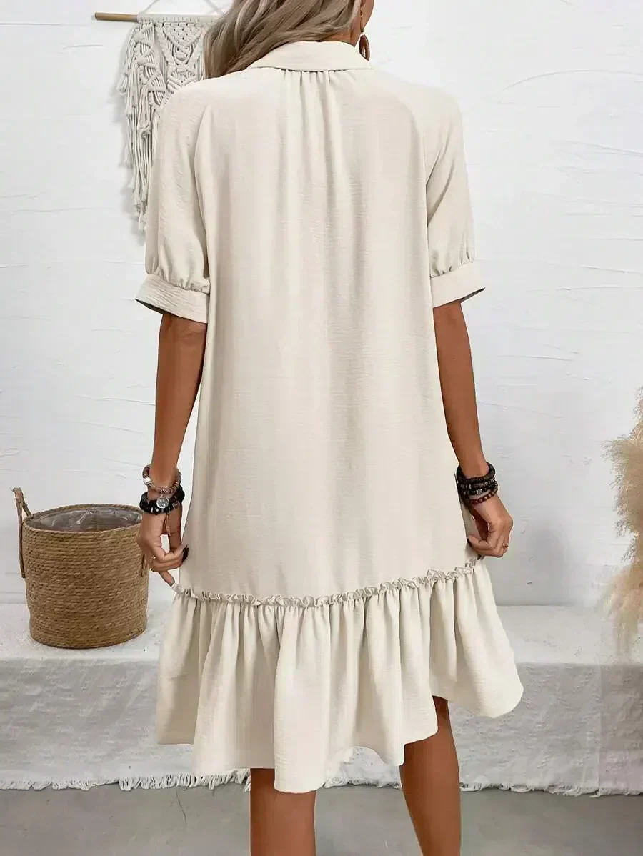 Isla | Elegantes Knopf-Down Kleid für den Sommer