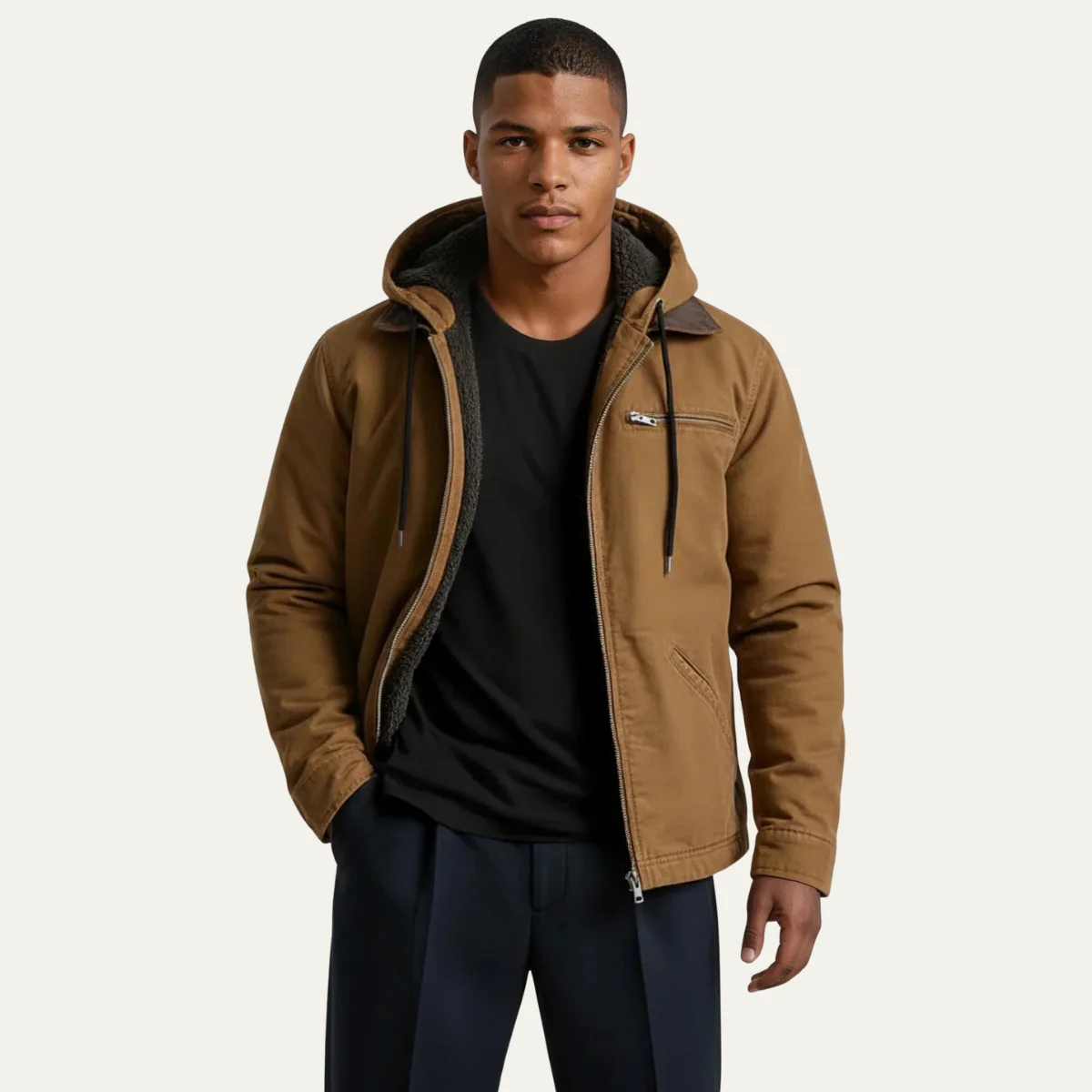 Iván – Gefütterte Herren Übergangsjacke mit Kapuze - Image 2