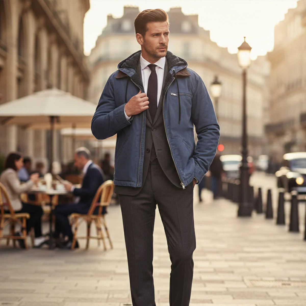 Iván – Gefütterte Herren Übergangsjacke mit Kapuze - Image 8