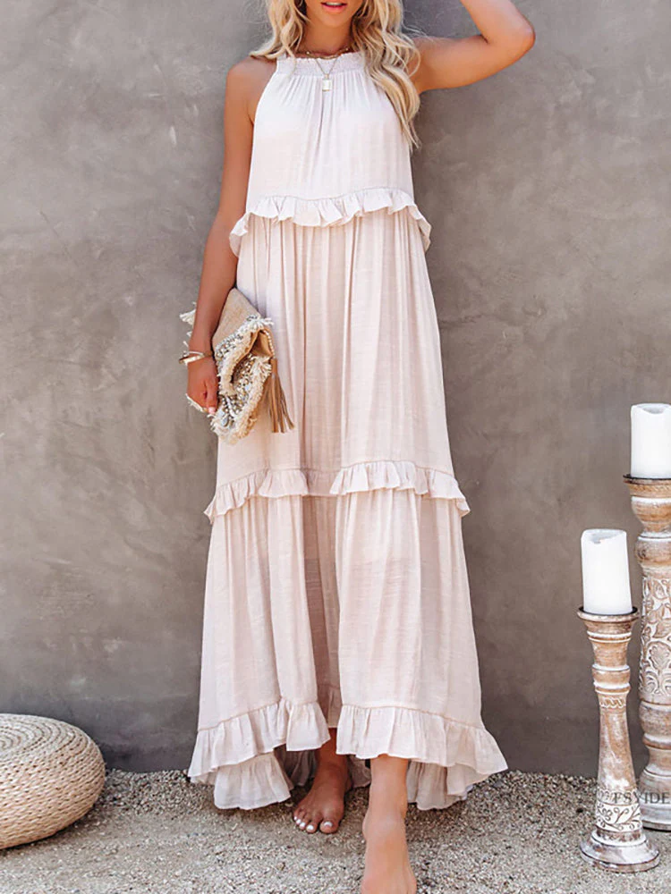 Ivona- Ärmelloses Sommerkleid wit Bauchabdeckung - Image 2