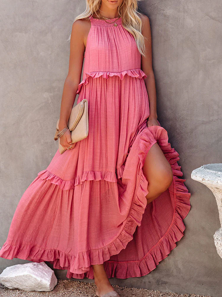 Ivona- Ärmelloses Sommerkleid wit Bauchabdeckung - Image 5