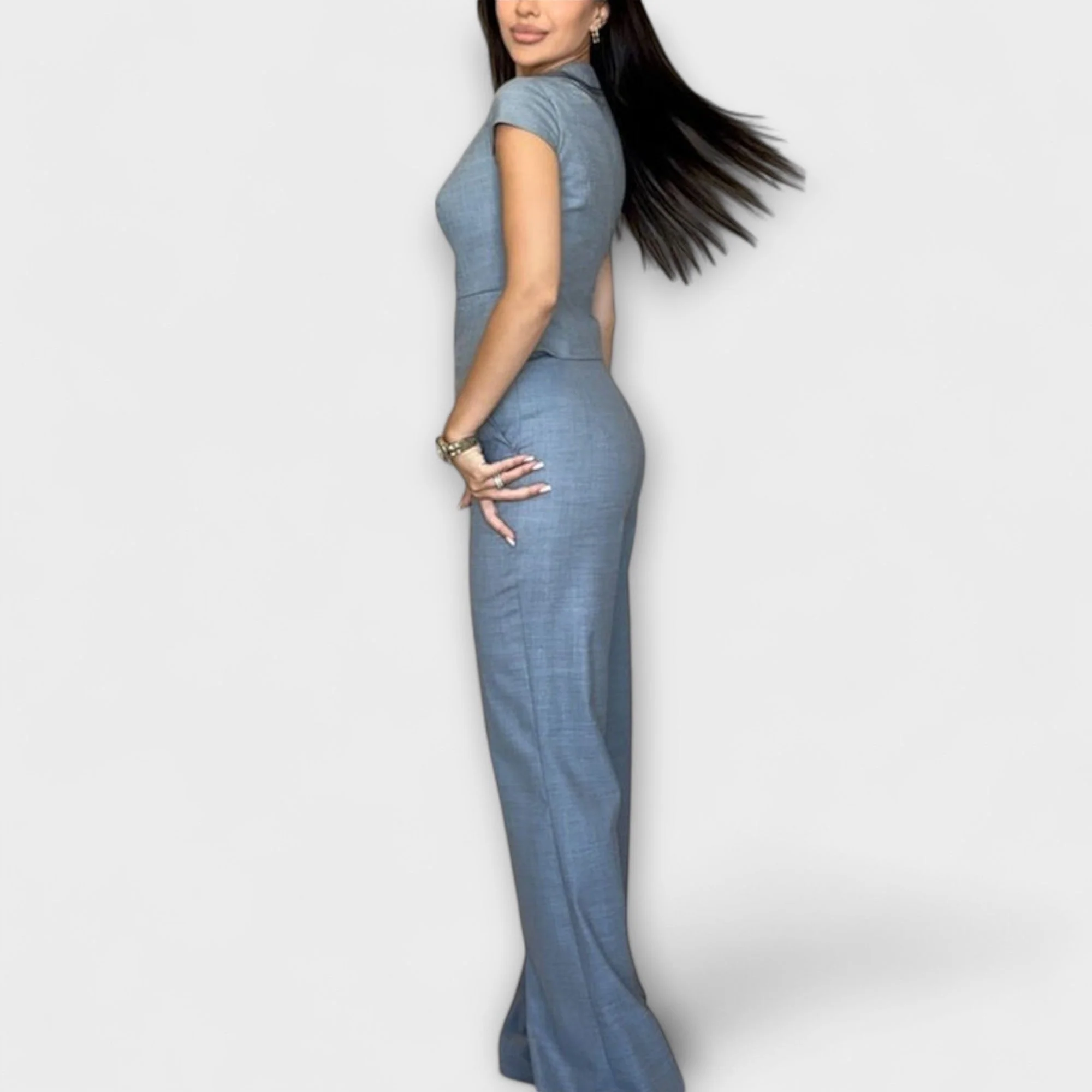 Ivy - Elegantes V-Ausschnitt Top mit passender Hose - Image 4