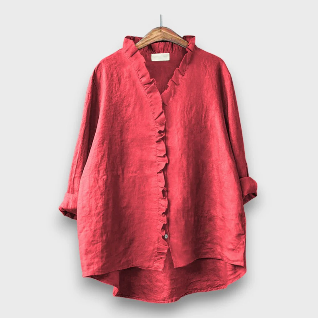 Jagina – Lockere Bluse mit Volantkante - Image 7
