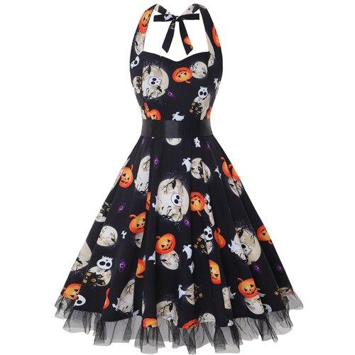 Jahrgang Neckholder Halloween Kostum Kleid | Midi - Image 2