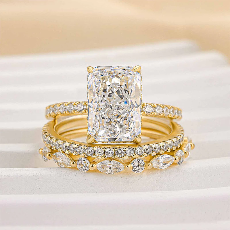 Jaily 3-teiliges Set von Hochzeitsringen | Gold - Image 4