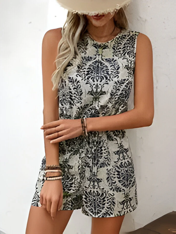 Jaliyah | Eleganter ärmelloser Strampler mit Rundhalsausschnitt Jumpsuit - Image 4
