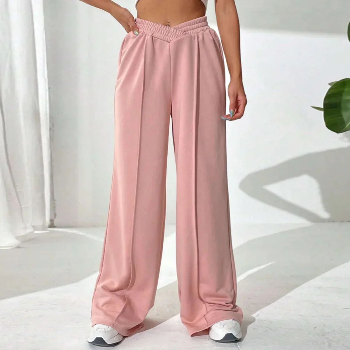 Jally – Hohe Taille Loungehose mit weitem Bein - Image 17