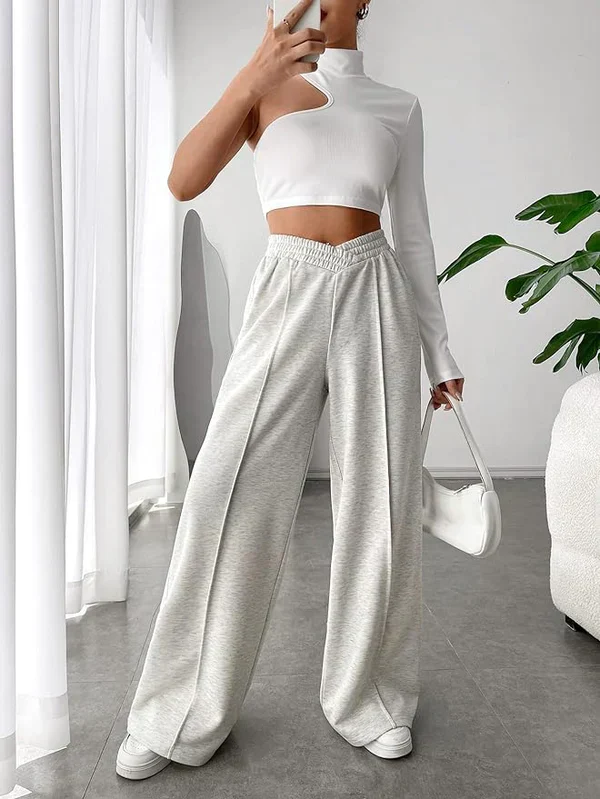 Jally – Hohe Taille Loungehose mit weitem Bein - Image 3