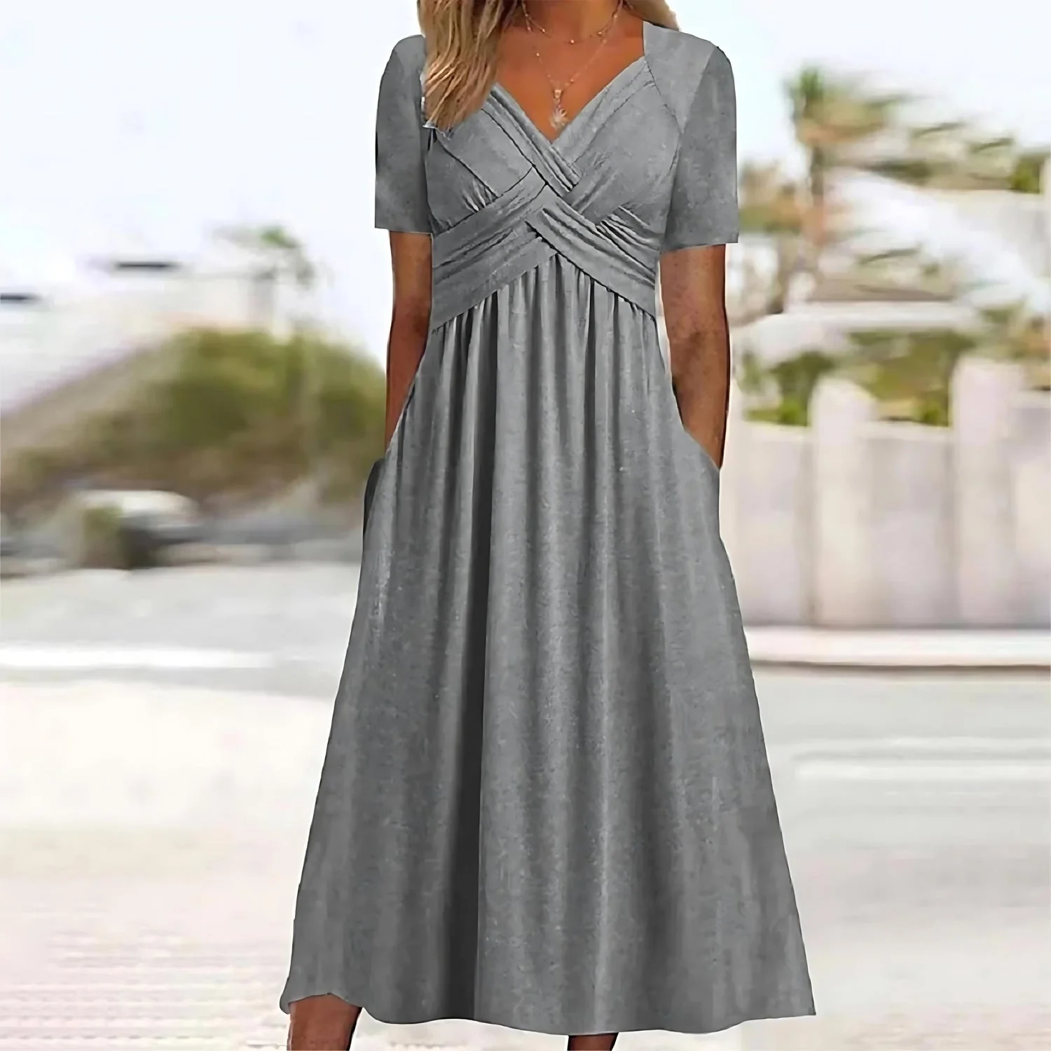 Jamaica - Elegantes Midikleid wit Bauchabdeckung - Image 3