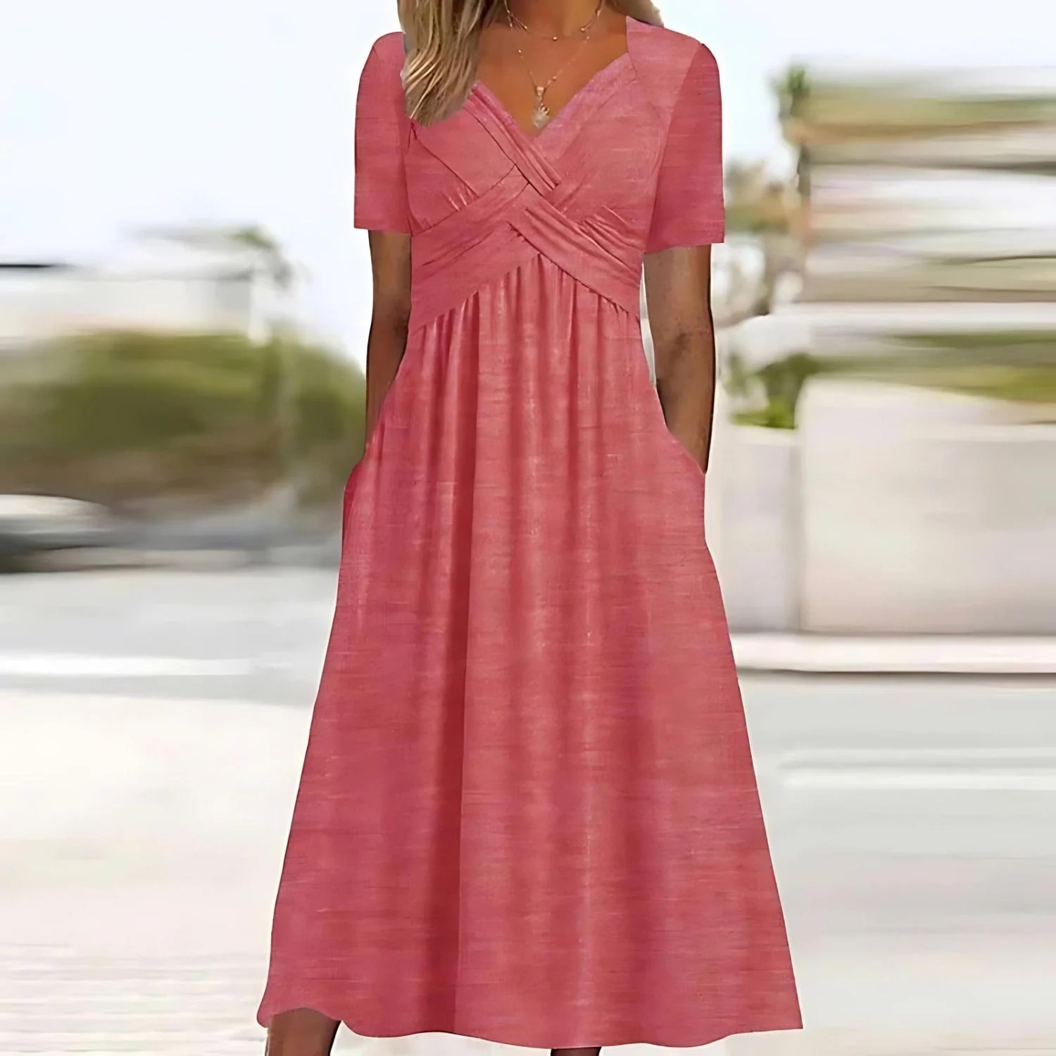 Jamaica - Elegantes Midikleid wit Bauchabdeckung - Image 4