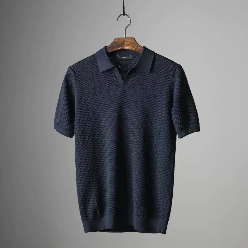 James – Herren Struktur Strickpolo Mit Kurzarm - Image 9