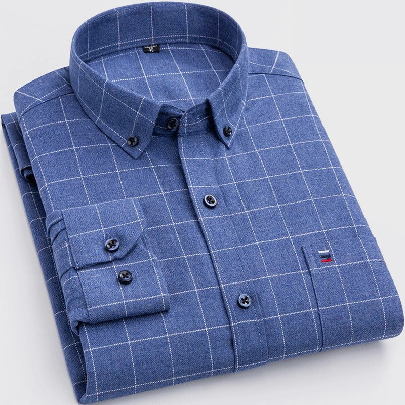 James – Kariertes Langarmhemd mit Button-Down-Kragen Herren - Image 9