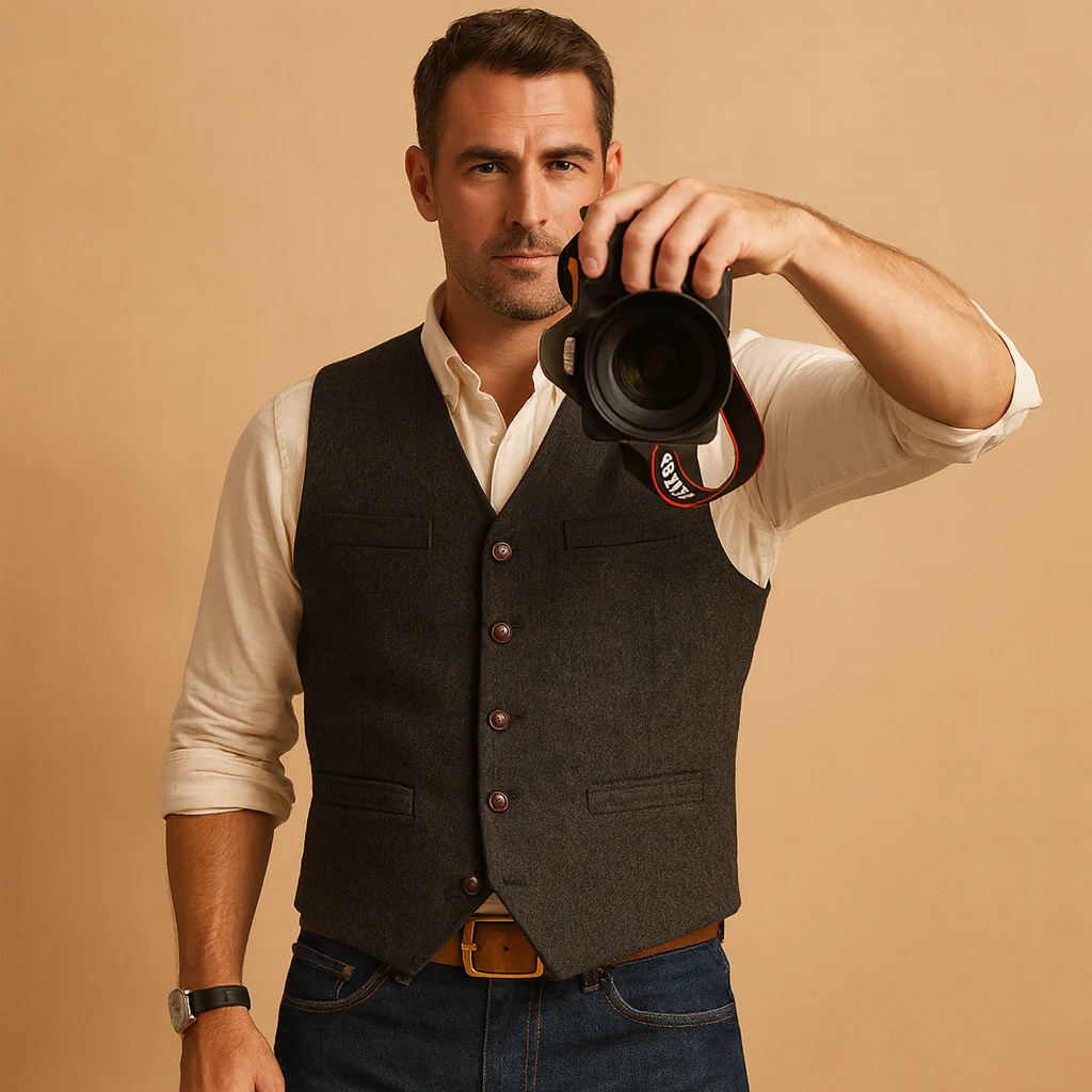 James – Klassische Strukturierte Herren Weste - Image 2