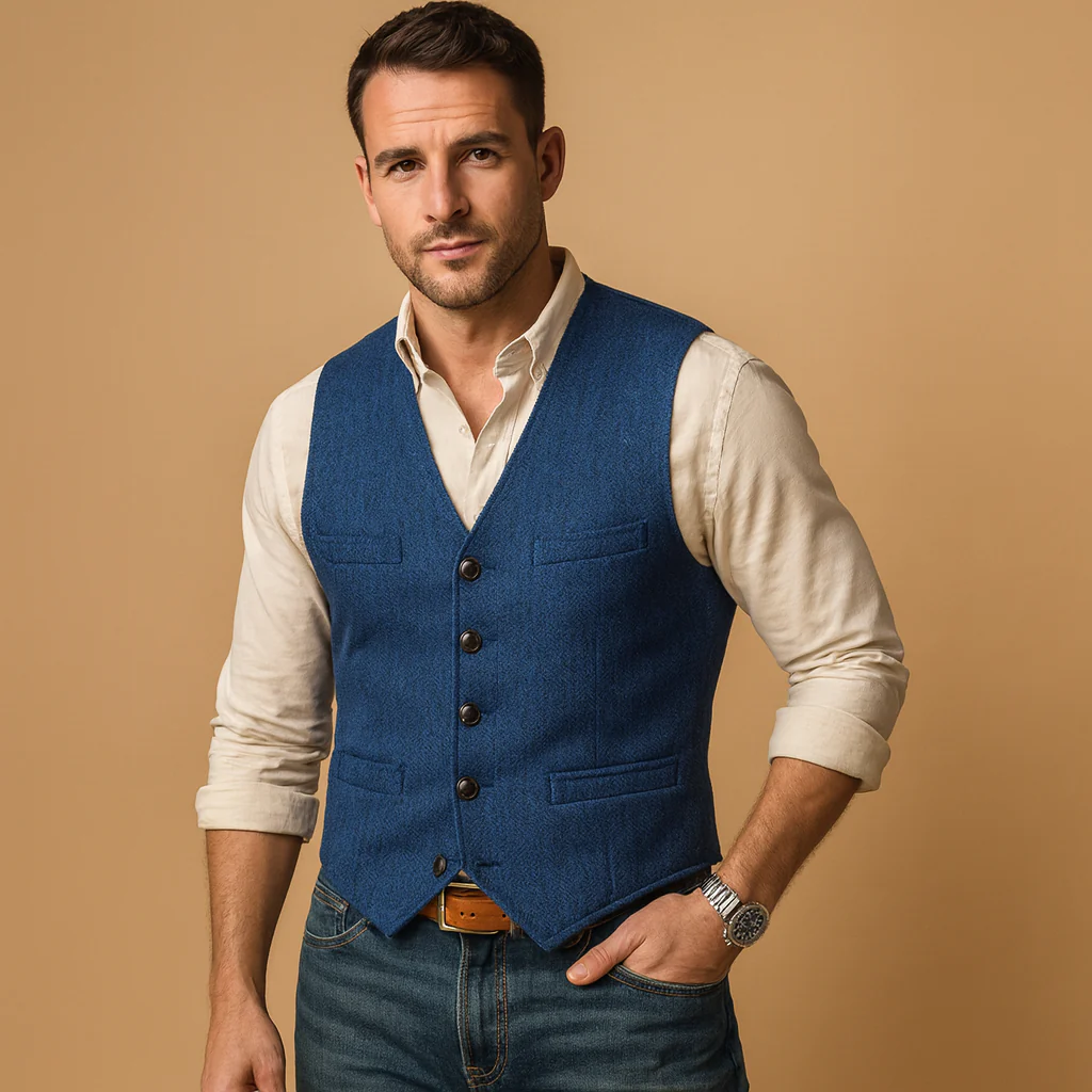 James – Klassische Strukturierte Herren Weste - Image 3