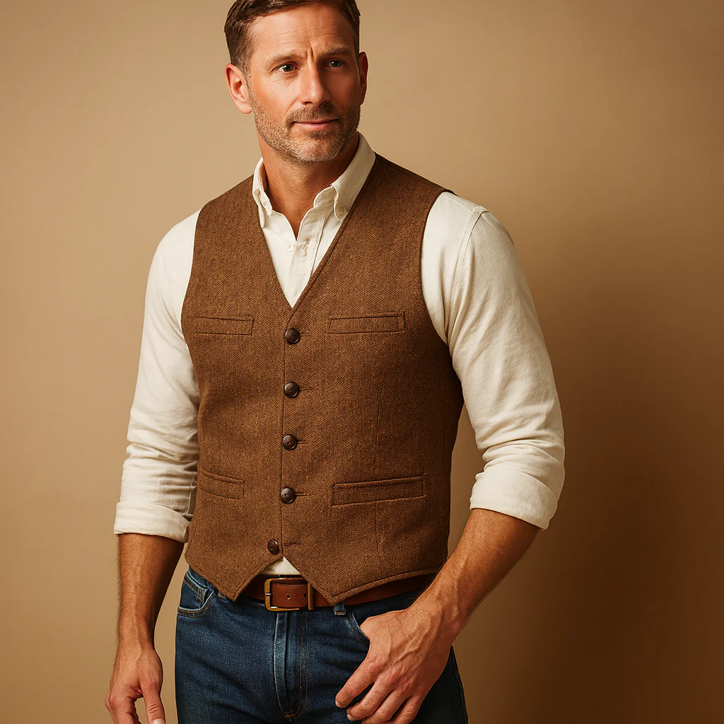 James – Klassische Strukturierte Herren Weste - Image 4
