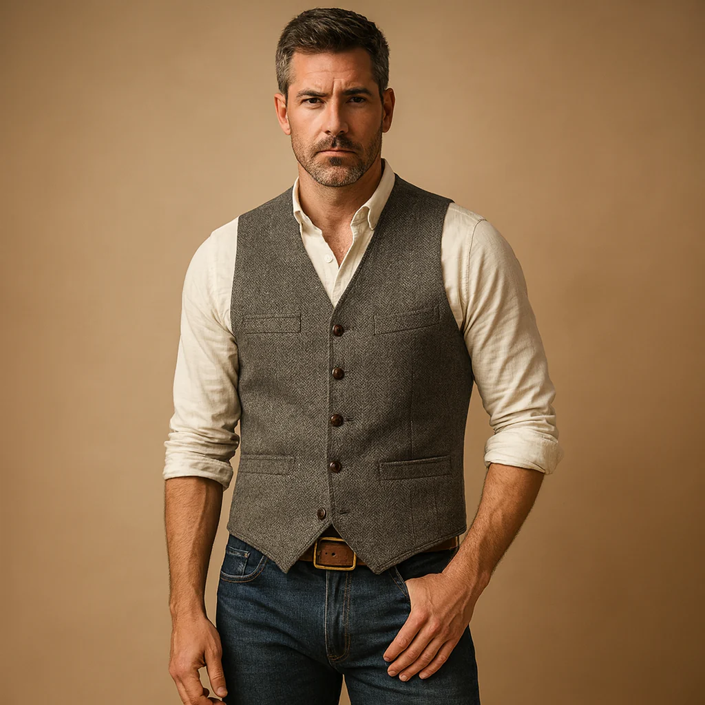 James – Klassische Strukturierte Herren Weste - Image 5
