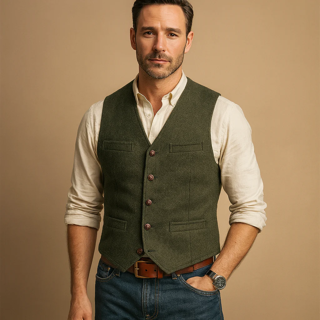 James – Klassische Strukturierte Herren Weste - Image 6
