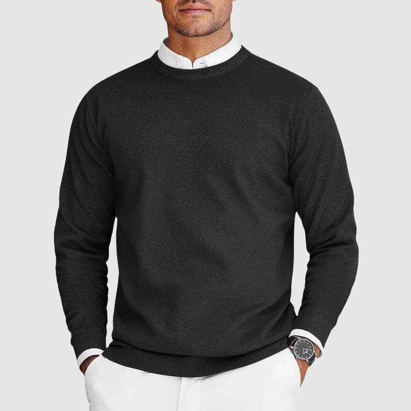 James – Klassischer Herren Feinstrickpullover mit Rundhalsausschnitt