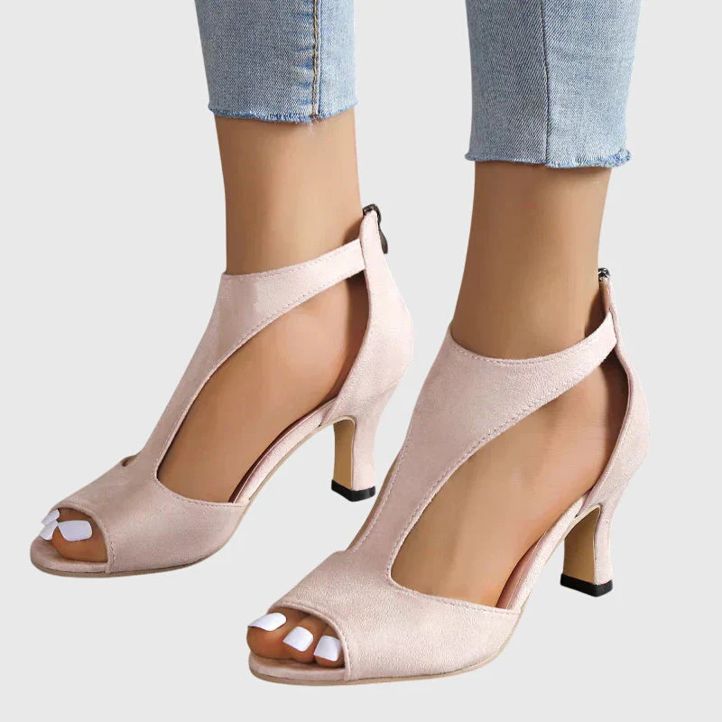 Jana | Damen Cut-Out Peep-Toe Absatz Sandalen - Image 2