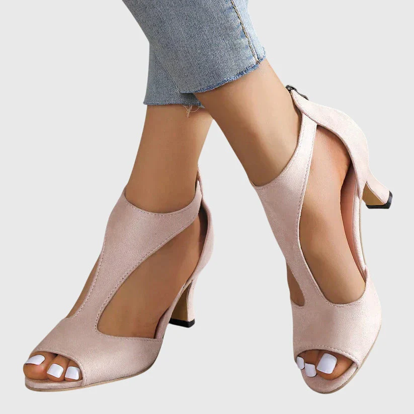 Jana | Damen Cut-Out Peep-Toe Absatz Sandalen - Image 7