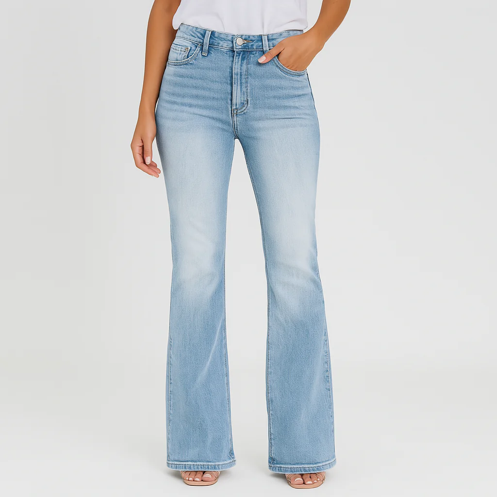 Jane – Damen Stretch-Jeans mit weitem Schlag – Bequeme Passform aus Denim - Image 3