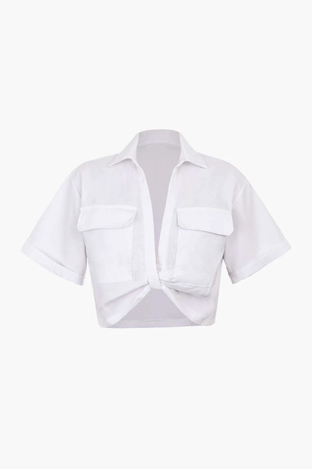 Janice | Stylisches Kurzarm Crop Shirt mit kragen - Image 12
