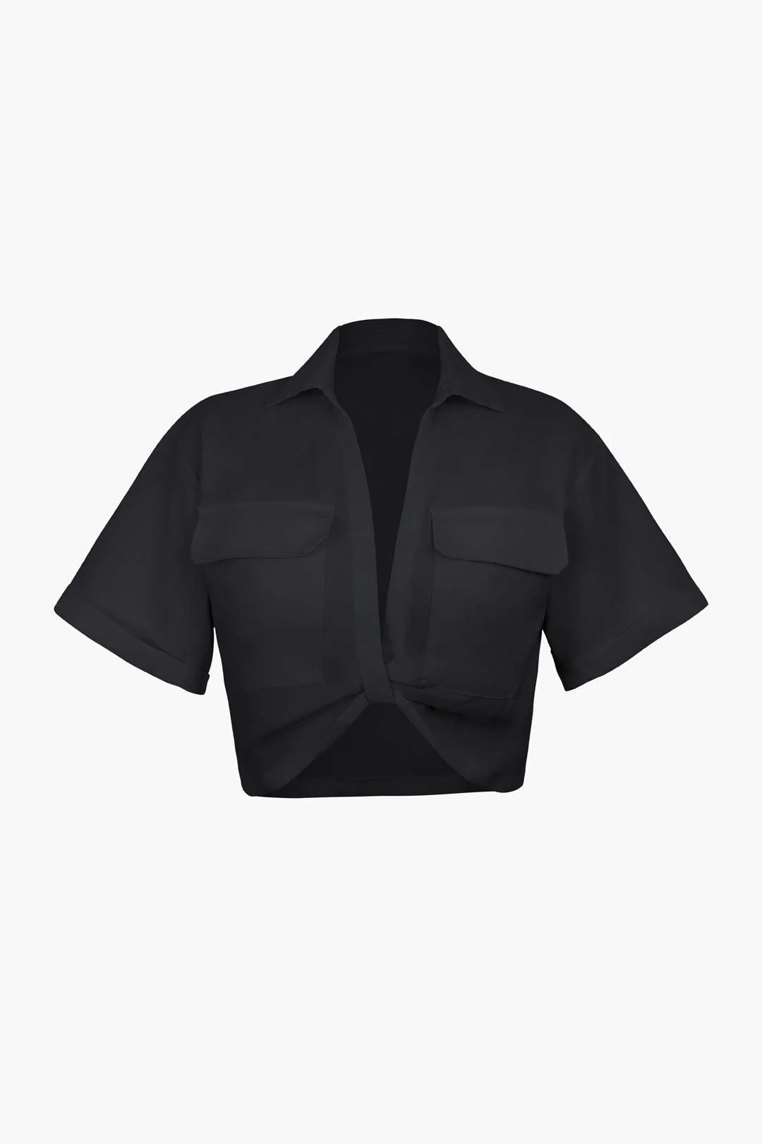 Janice | Stylisches Kurzarm Crop Shirt mit kragen - Image 13