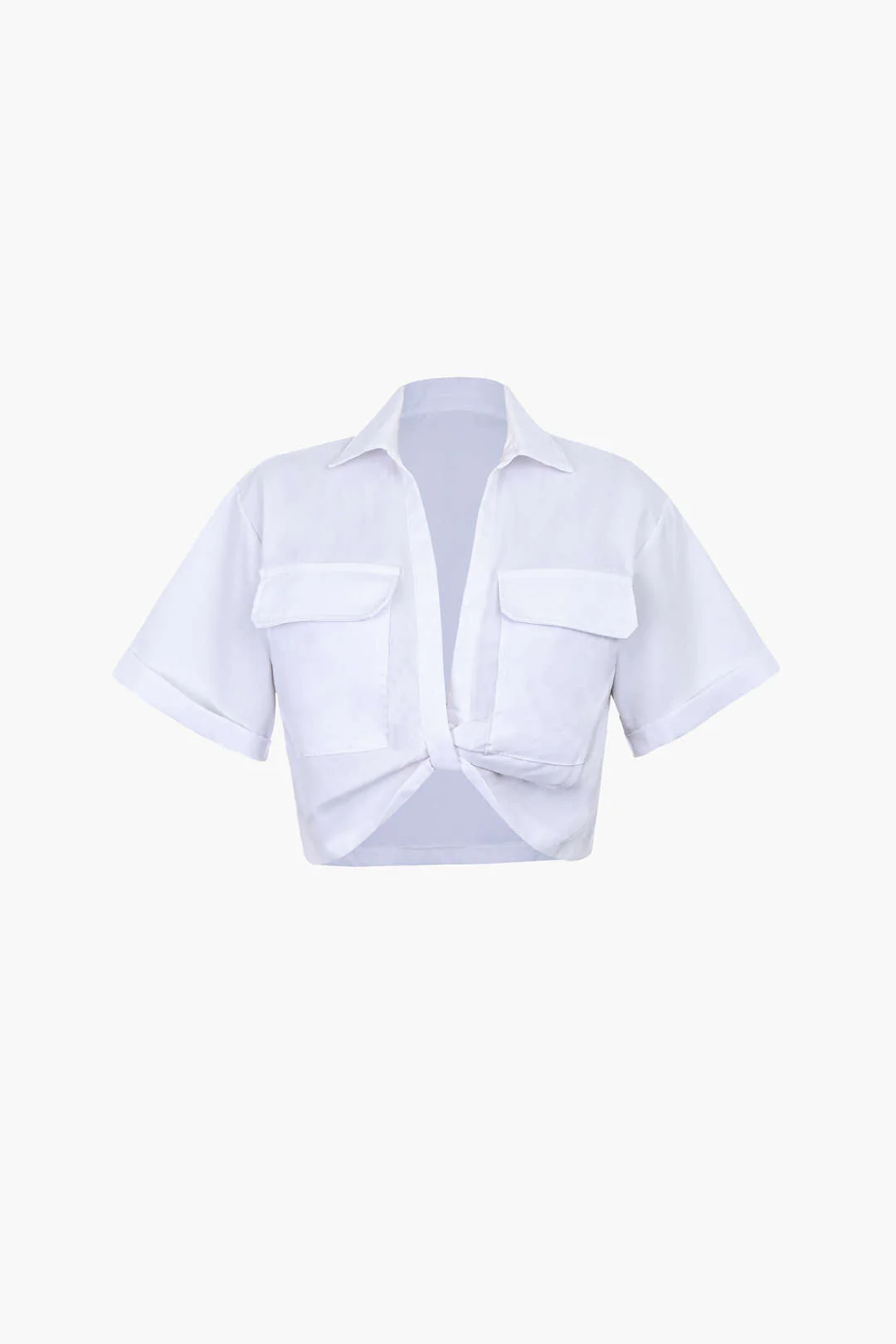 Janice | Stylisches Kurzarm Crop Shirt mit kragen - Image 14