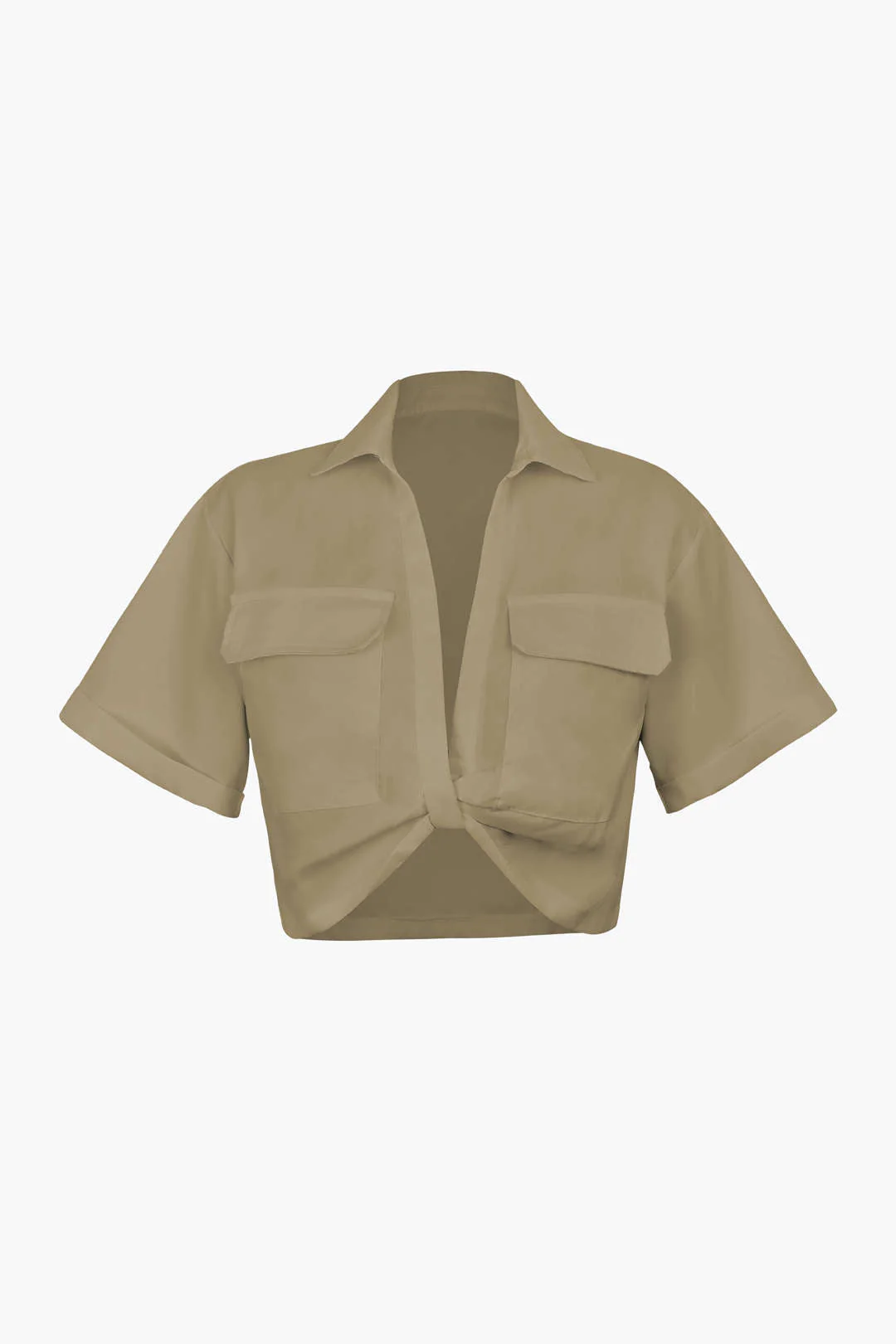 Janice | Stylisches Kurzarm Crop Shirt mit kragen - Image 15