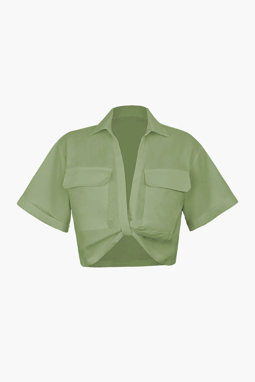 Janice | Stylisches Kurzarm Crop Shirt mit kragen - Image 17