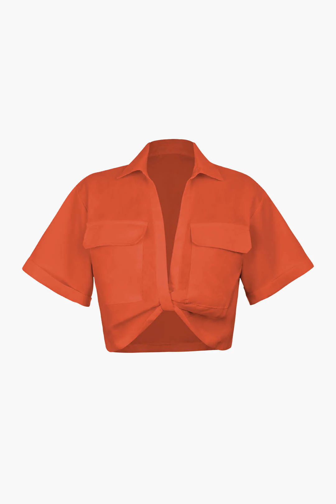 Janice | Stylisches Kurzarm Crop Shirt mit kragen - Image 19