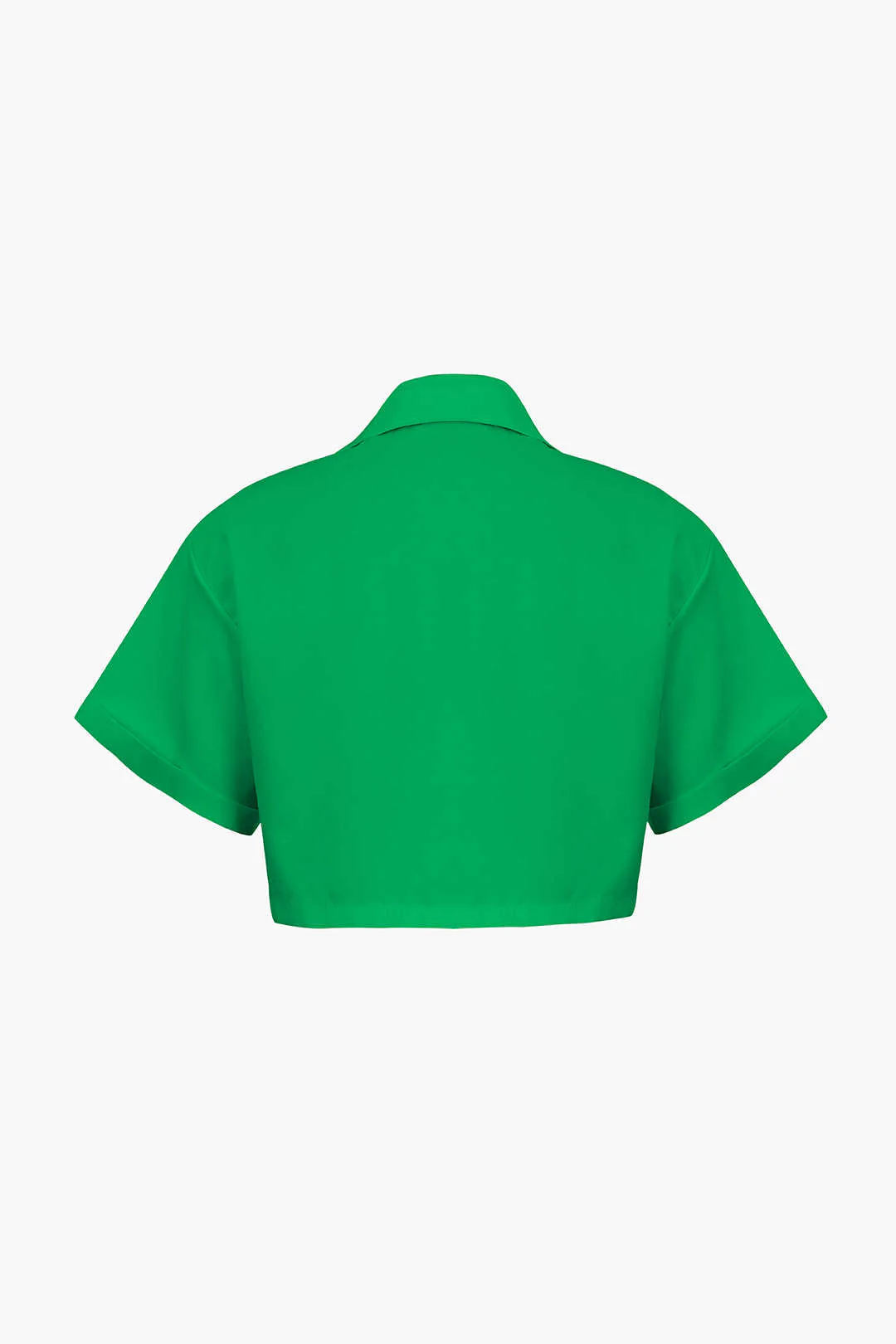 Janice | Stylisches Kurzarm Crop Shirt mit kragen - Image 2