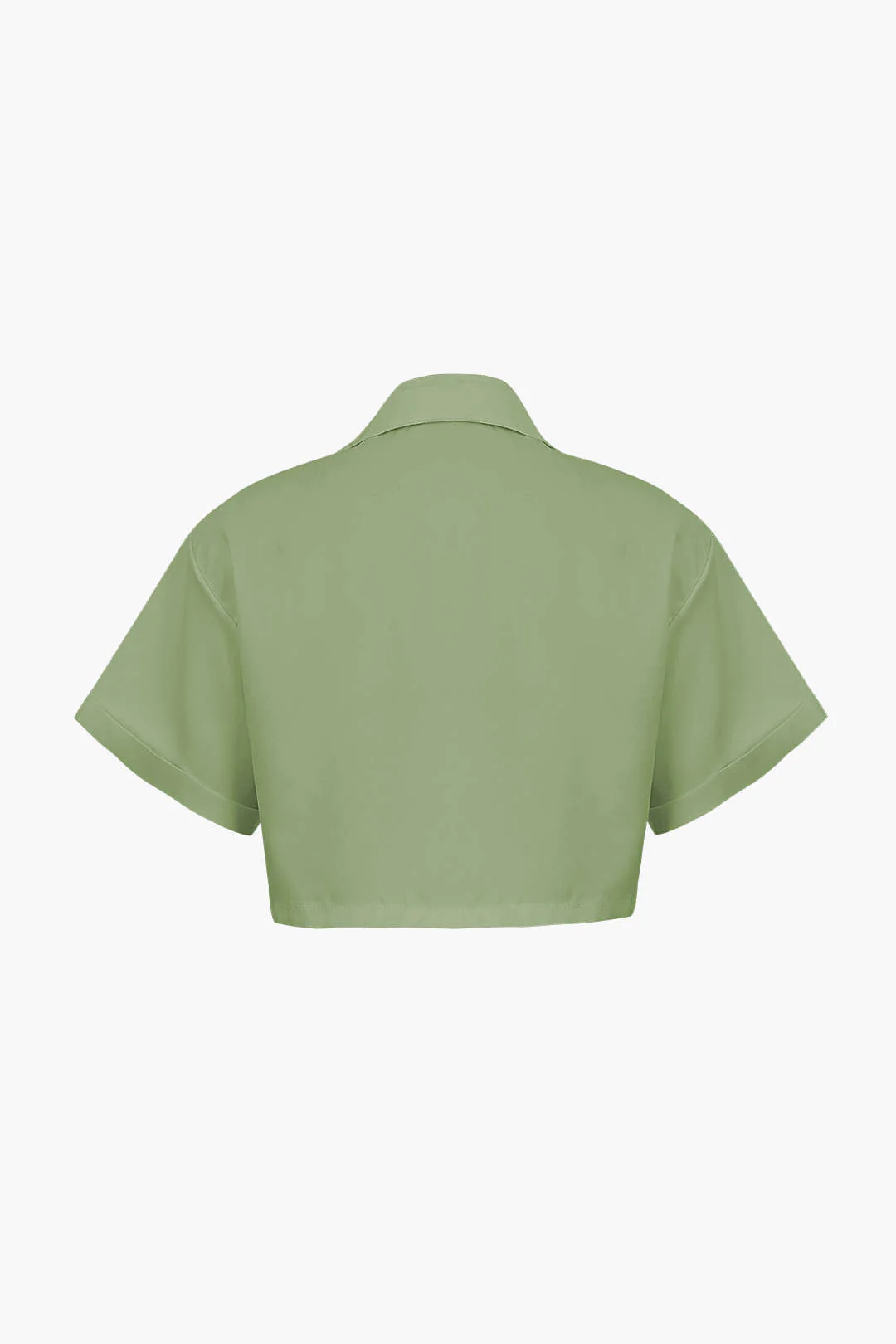 Janice | Stylisches Kurzarm Crop Shirt mit kragen - Image 8