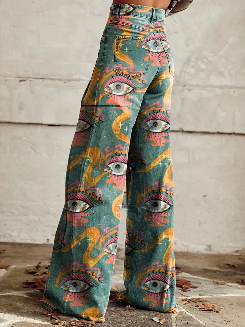 Janie – Weite Hose mit künstlerischem Print - Image 2