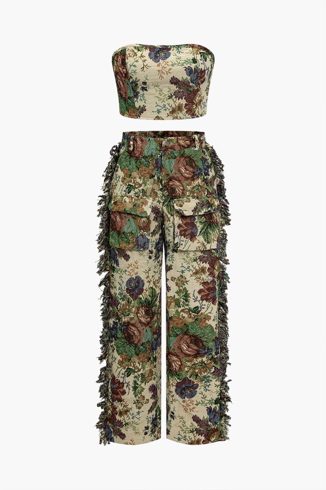 Jara | Extravagantes Zweiteiler-Set mit Bustier & bestickter Cargo-Hose - Image 11