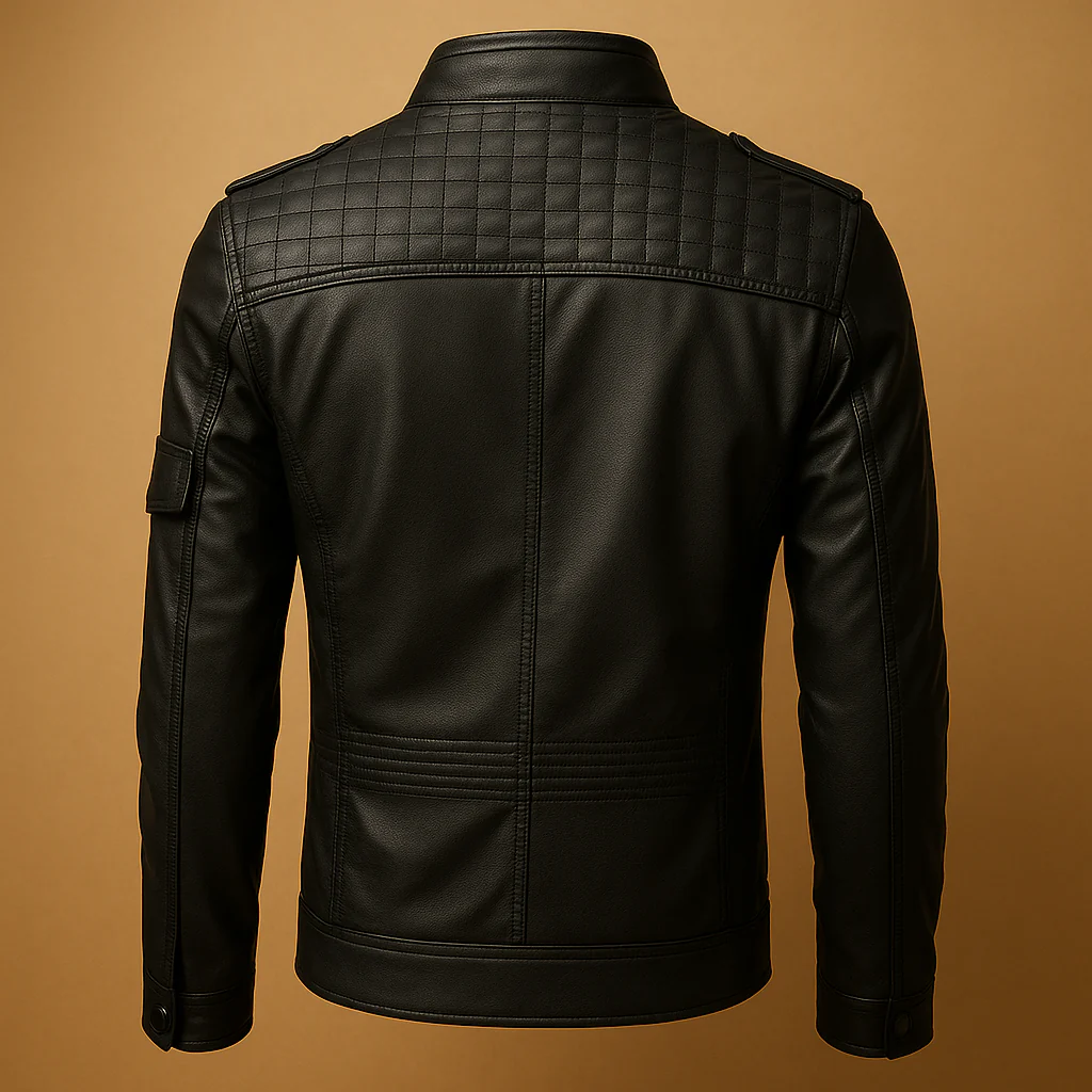 Jasper | Wattierte Lederjacke mit Stehkragen für Herren - Image 3