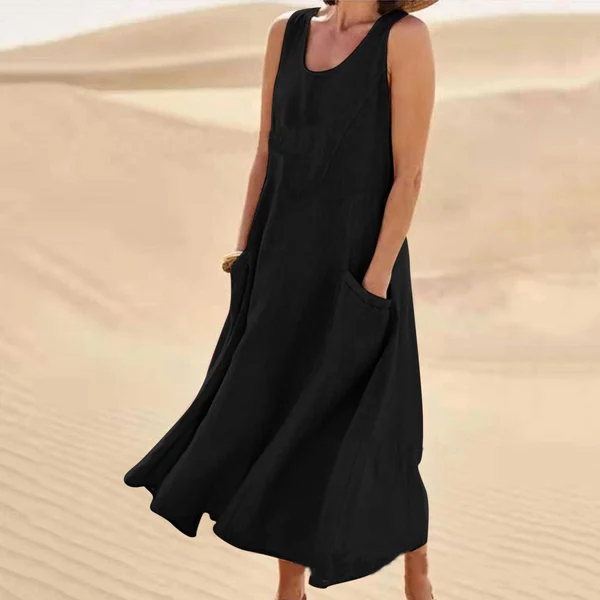 Jazmine – Luftiges, ärmelloses Maxikleid aus Leinenmischung - Image 12