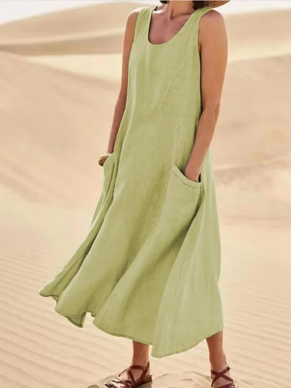 Jazmine – Luftiges, ärmelloses Maxikleid aus Leinenmischung - Image 6