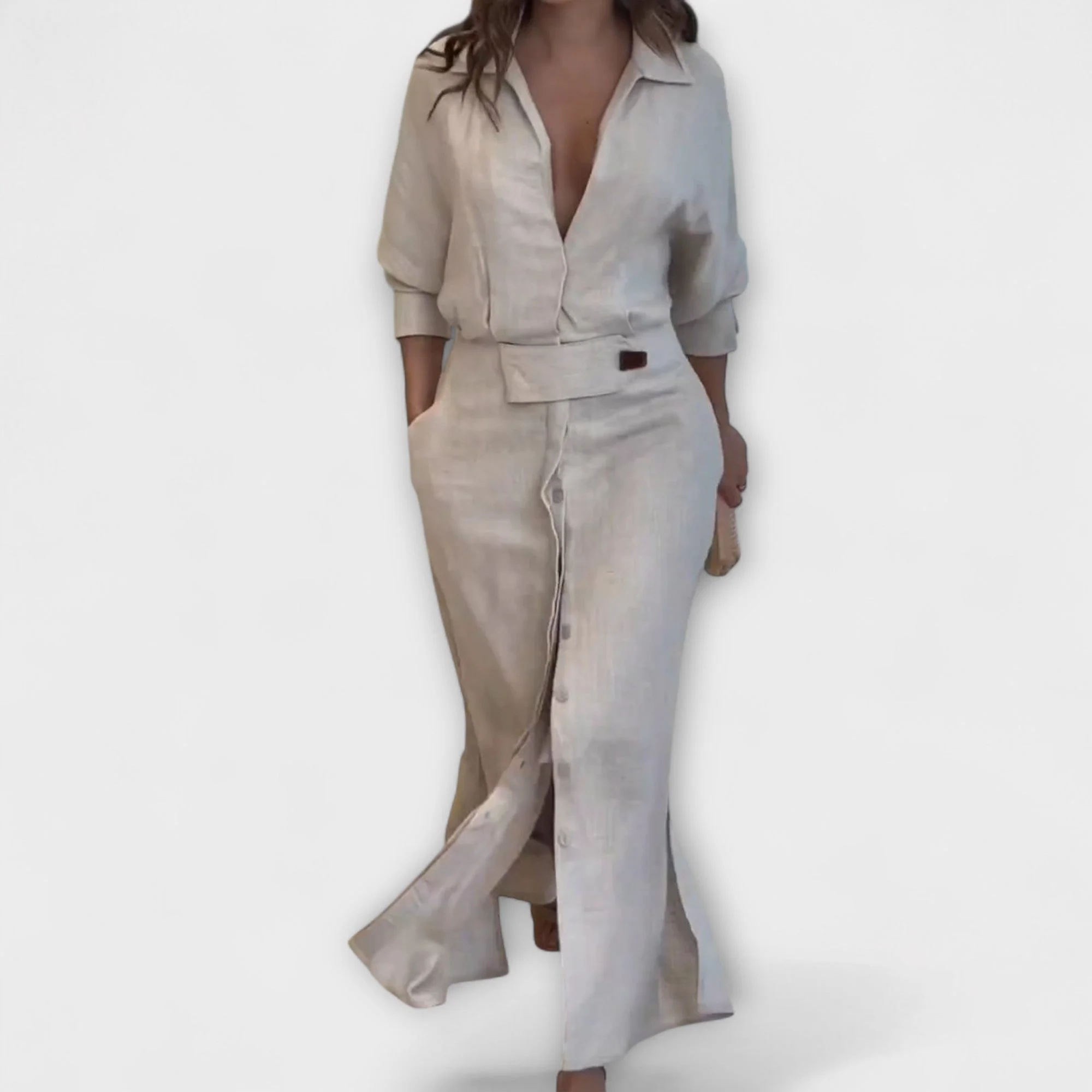 Jeanette - V-Neck Maxi Dress - Image 3