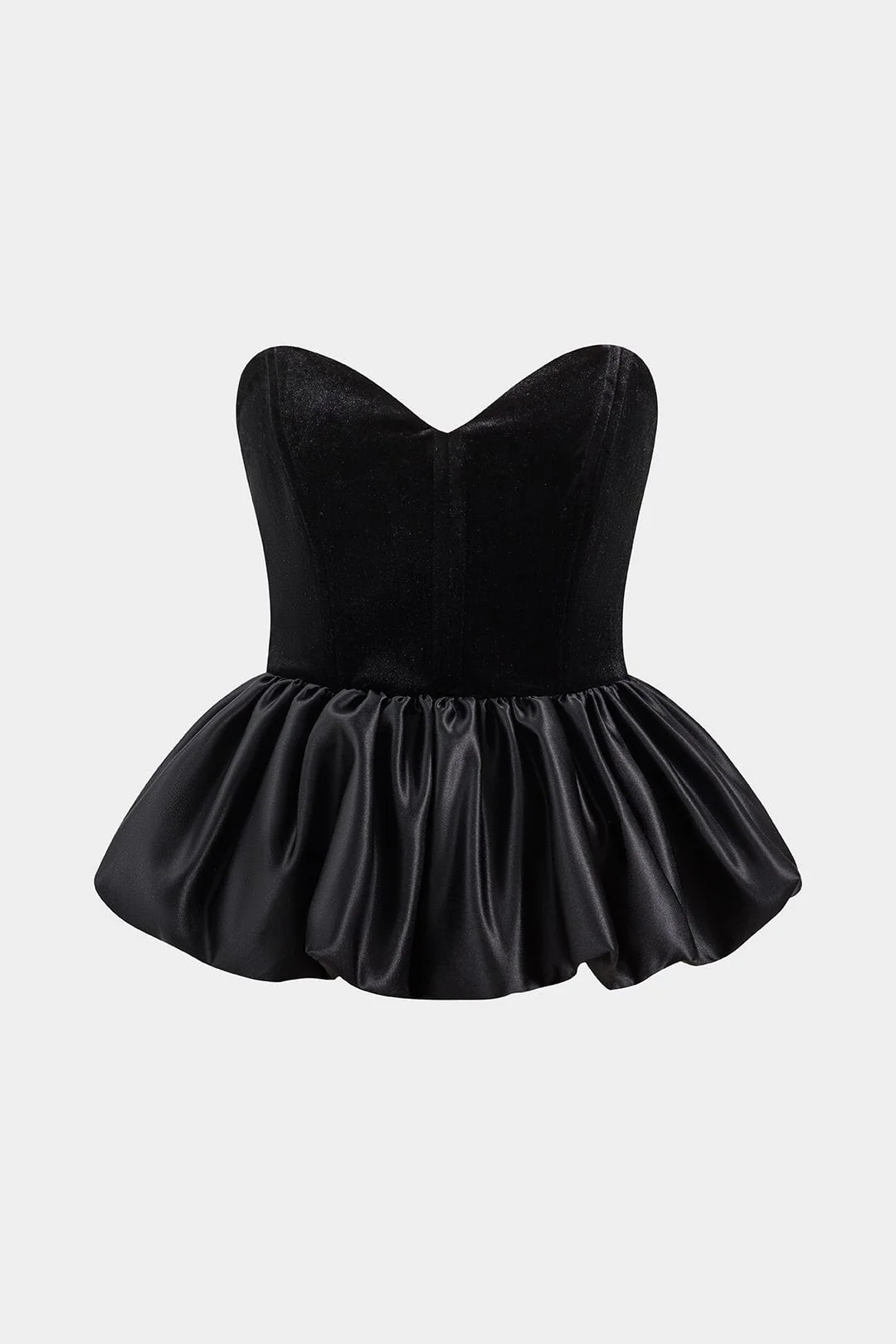 Jennifer | Corsagen-Top mit Herz-Ausschnitt und voluminösem Satin-Peplum - Image 5