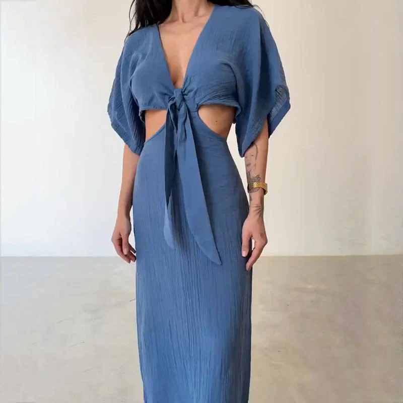 Jennifer- Maxi Strandkleid mit Frontalknoten - Image 3