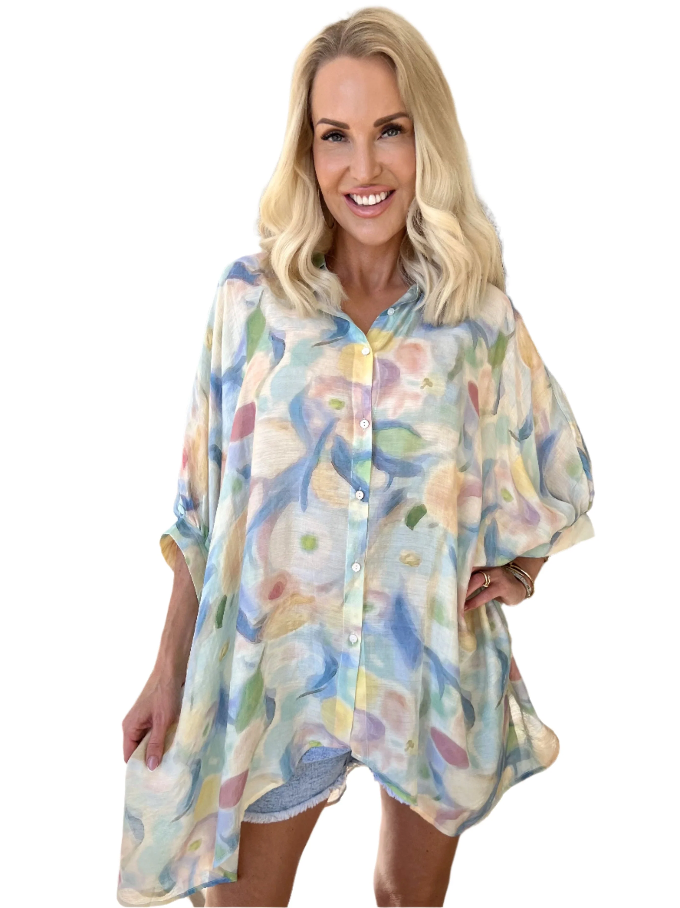 Jessa - Flatterhafte Tunika mit abstrakter floraler Eleganz - Image 5