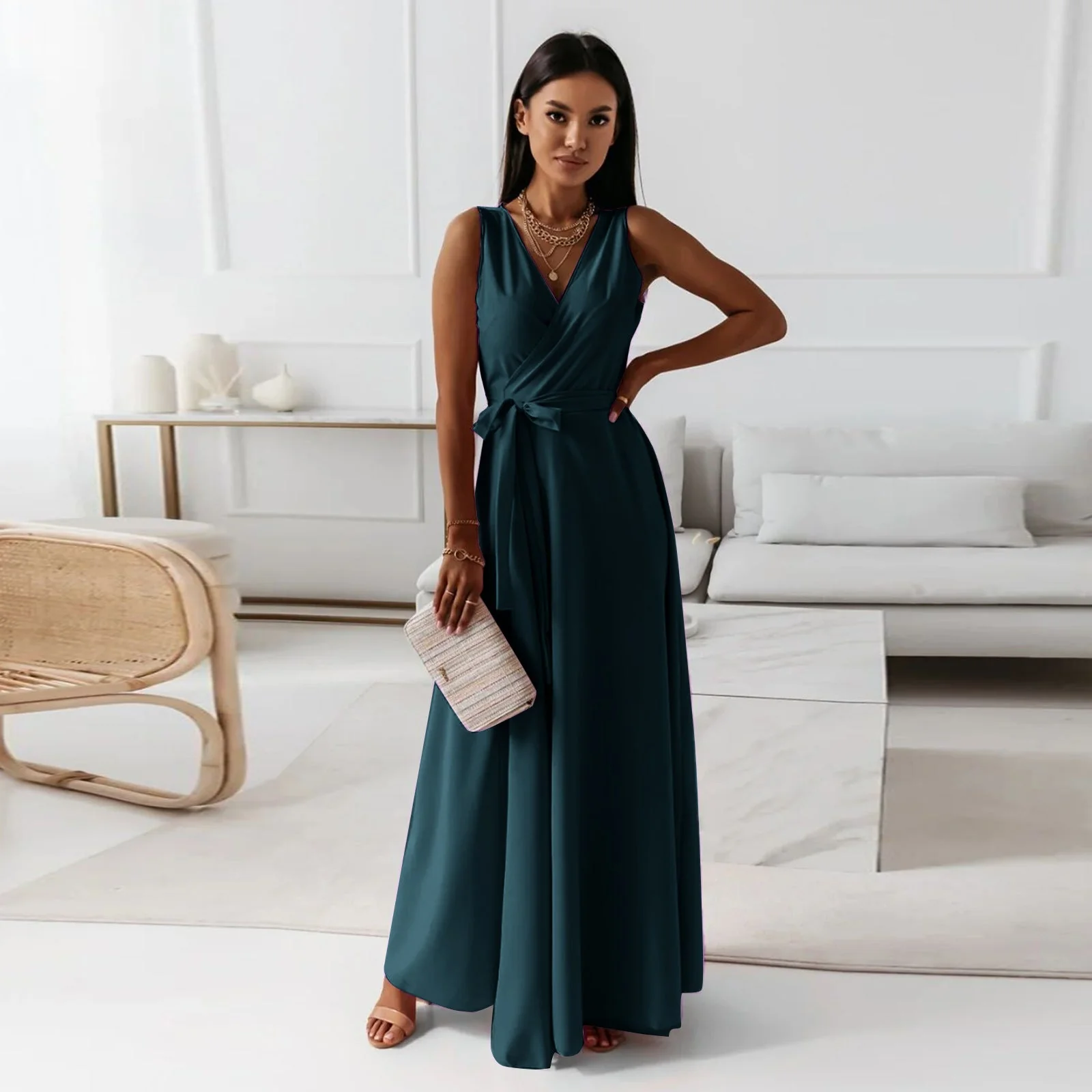 Jessica Damen Wickel Maxi Kleid für Hochzeitsgäste - Image 2
