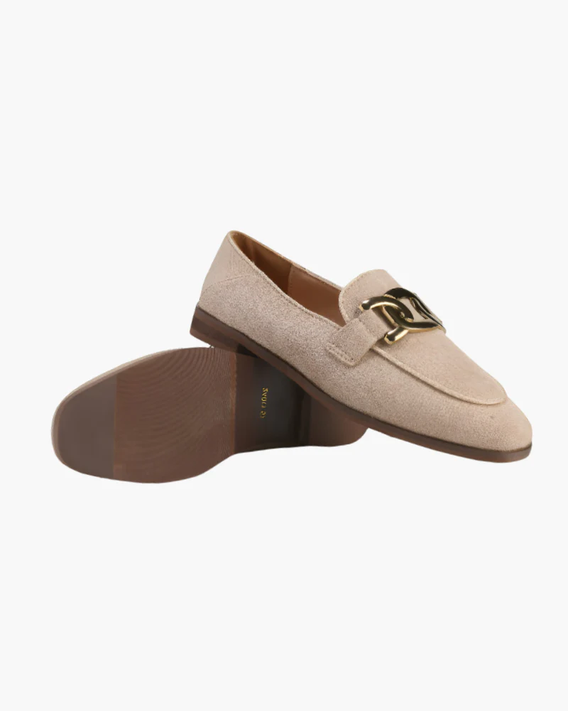 Jessica | Loafer aus Wildleder mit goldener Gliederschnalle - Image 3