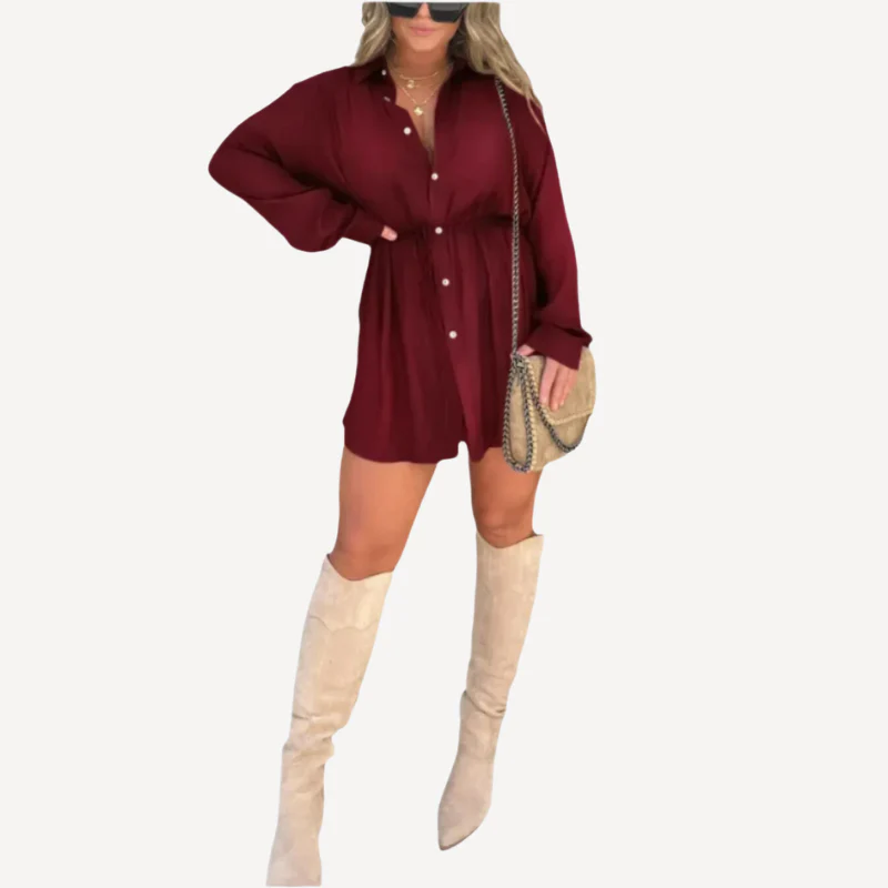 Jessica | Trendy Satin Design Frau Romper Kleid - Image 2